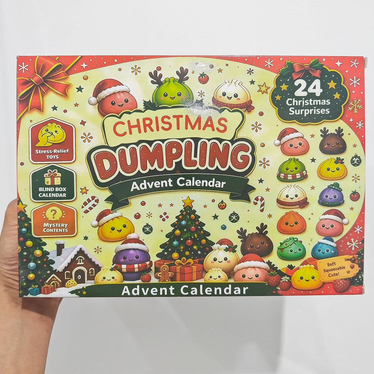 24-Day 3D PVC Sensory Squeeze Advent Calendar for Adults - Stress Relief Christmas Countdown