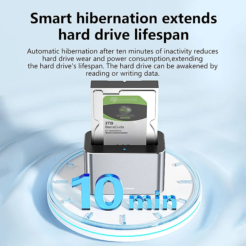 2.5/3.5-Inch SAS/SATA HDD Enclosure to USB 3.0 Docking Station, Aluminum HDD Caddy — Supports up to 18TB