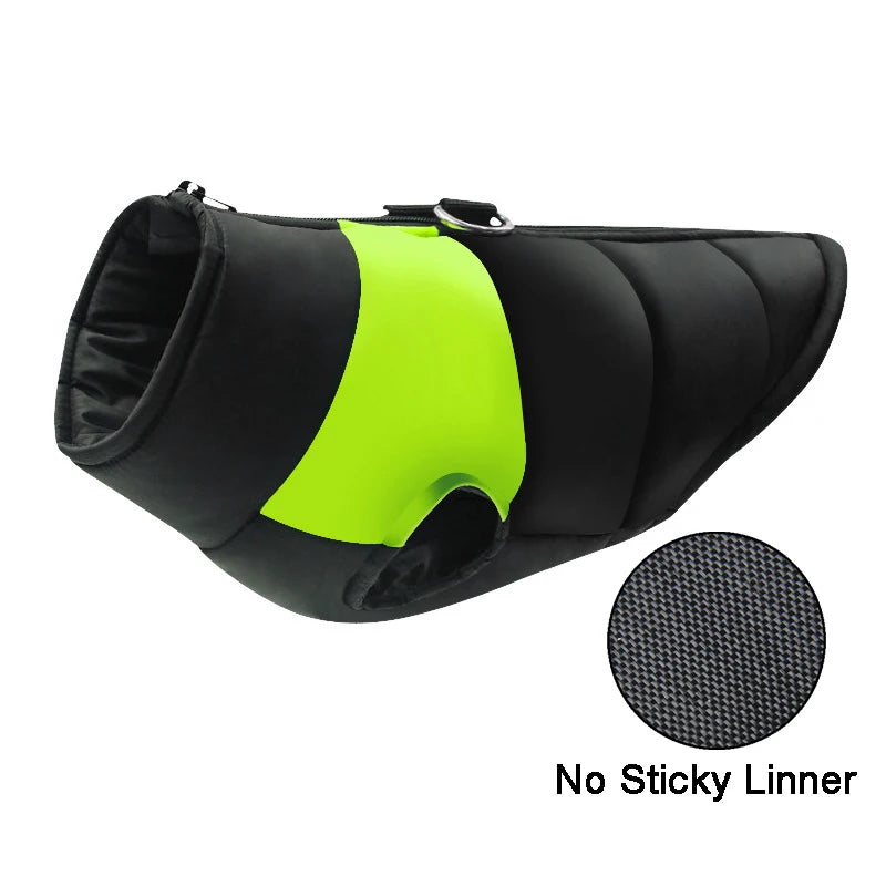 Waterproof Padded Dog Vest Jacket Zipper Puffer Coat for Small, Medium & Large Dogs Pug Chihuahua French Bulldog