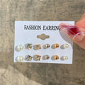 Geometric Hoop Earring Set for Women - Bohemian Pearl & Gold Drop Earrings, Vintage Punk Daily Wear Jewelry Gift