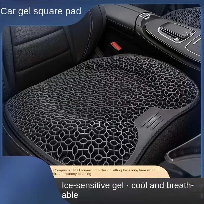 Gel Honeycomb Seat Cushion for Car & Office — Breathable Ergonomic Gel Pad, Machine Washable, 48×43×3 cm (19×17×1.2 in)