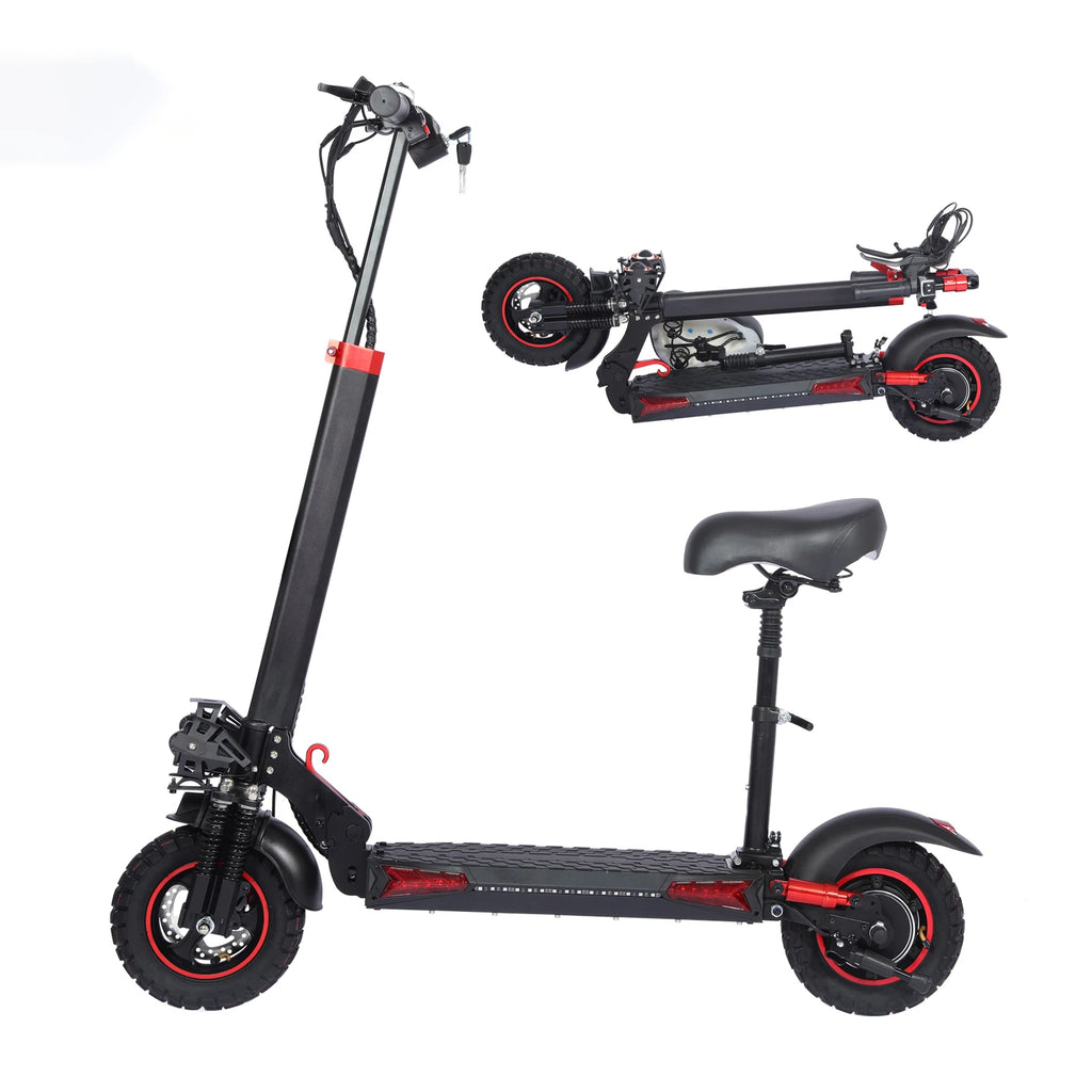 1200W Off-Road Electric Scooter with Seat – Foldable 48V Commuter E-Scooter, 11-Inch Off-Road Tires, Up to 40–60 km Range
