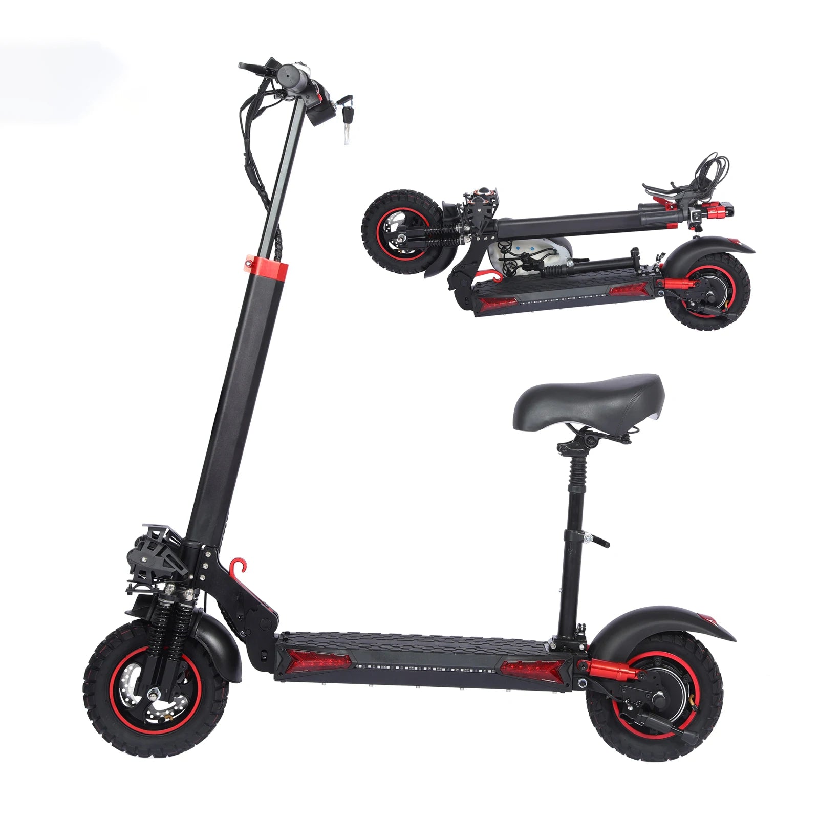 1200W Off-Road Electric Scooter with Seat – Foldable 48V Commuter E-Scooter, 11-Inch Off-Road Tires, Up to 40–60 km Range