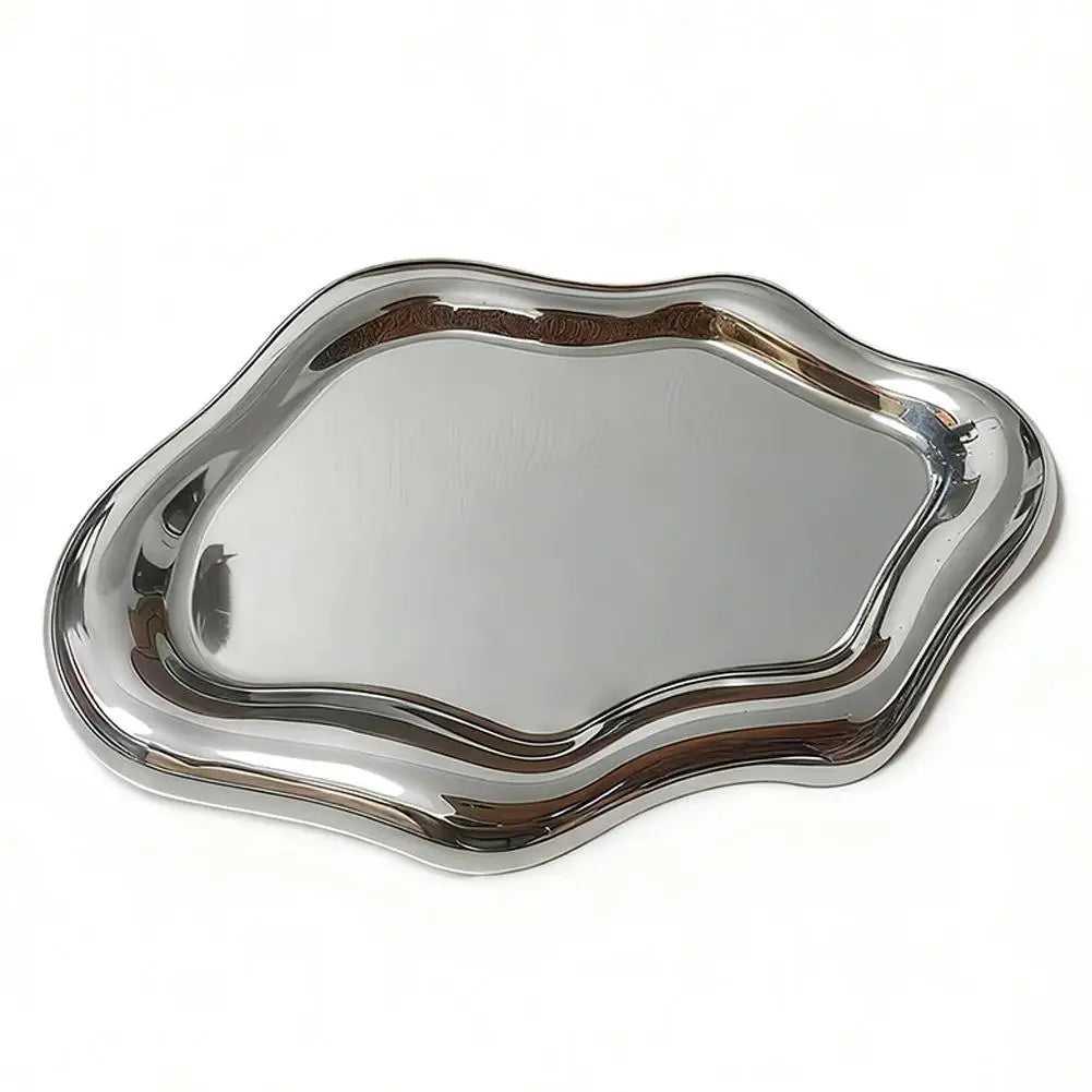 Cloud-Shaped Jewelry Storage Tray 19.5 x 13.5 cm (7.7 x 5.3 in) - Plastic Electroplated Organizer for Earrings, Rings & Accessories