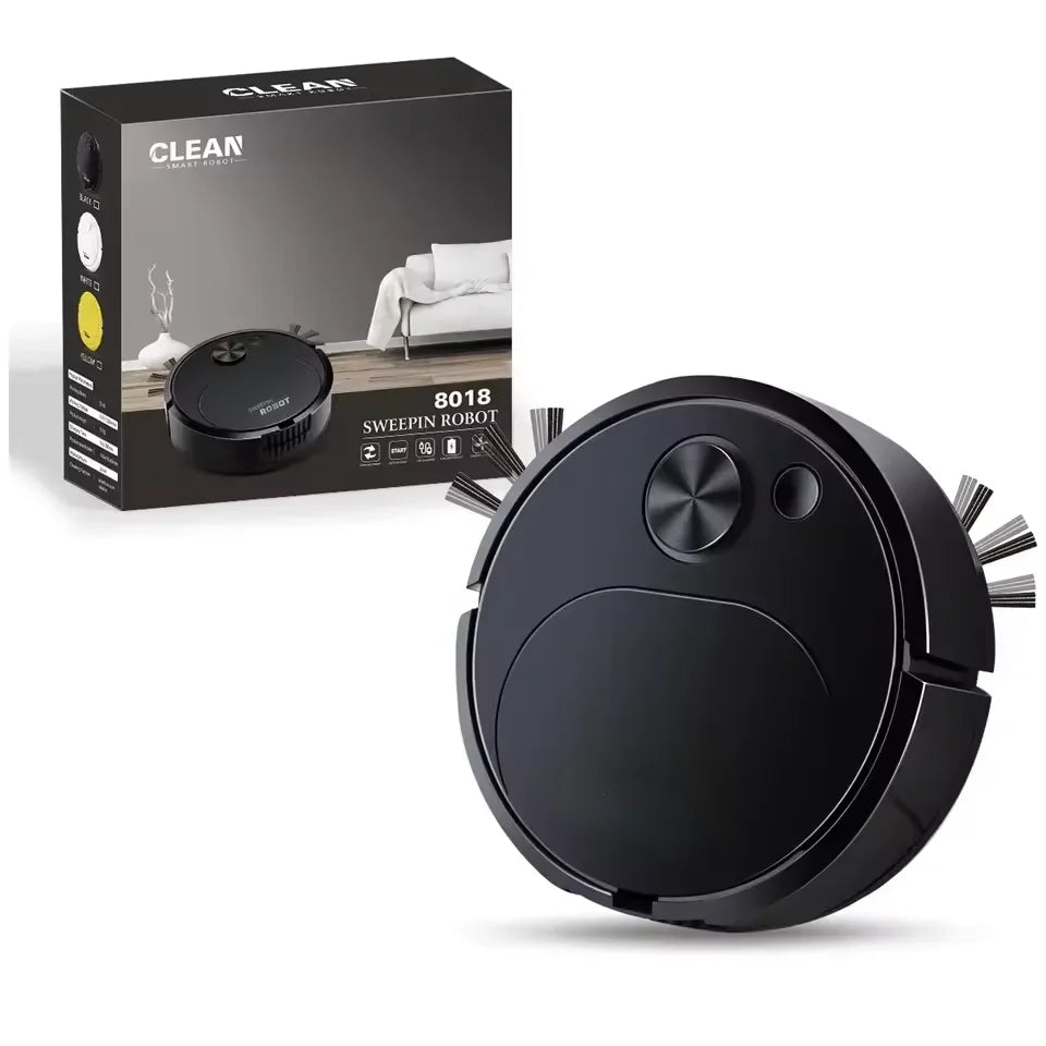 3-in-1 Mini Robot Vacuum Cleaner with Mopping & USB Charging 1500Pa Smart Wireless Floor Sweeper for Home & Office