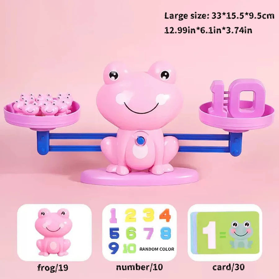 Frog Balance Math Toy for Kids, Addition & Subtraction Learning Scale, Early Education STEM Counting Game