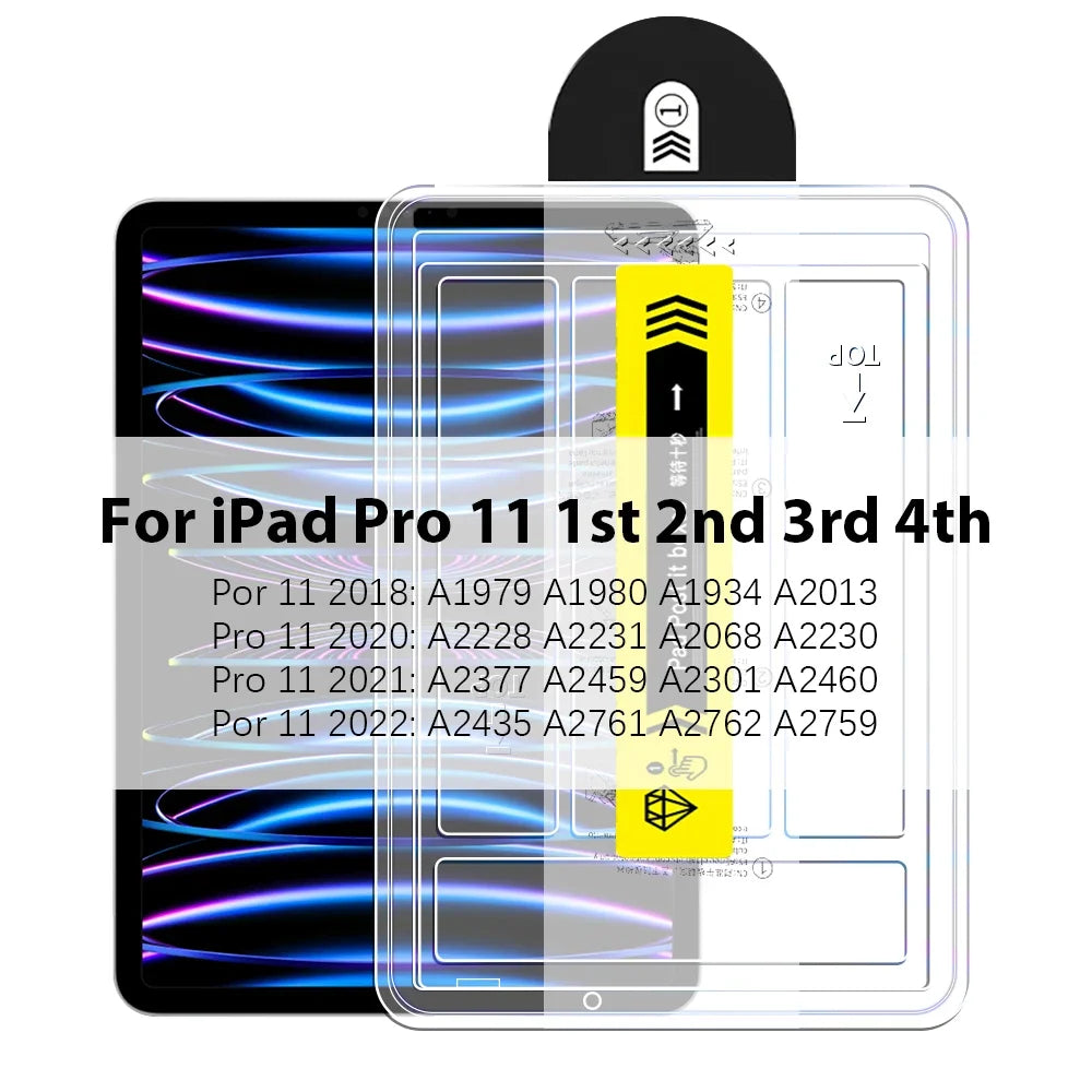 Tempered Glass Screen Protector for iPad Pro, Air & Mini — Fits 13-inch (33 cm), 12.9-inch (32.8 cm), 11-inch (27.9 cm), 10.9-inch (27.7 cm), 10.2-inch (25.9 cm), 8.3-inch (21.1 cm) — Anti-Fingerprint, Scratch-Resistant,
