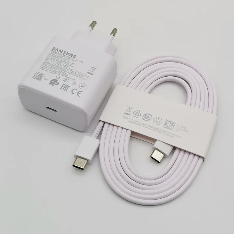 45W USB-C PD Super Fast Charger Adapter with 1.8M (5.9ft) Type-C Cable - EU Plug, Compatible with S24/S23/S22/S21/S20/Note/Flip/Fold Series