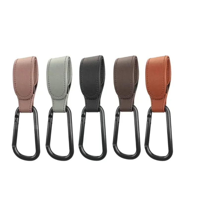 PU Leather 360° Rotating Stroller Hook - Baby Bag Pram Organizer (1 or 2-Pack)