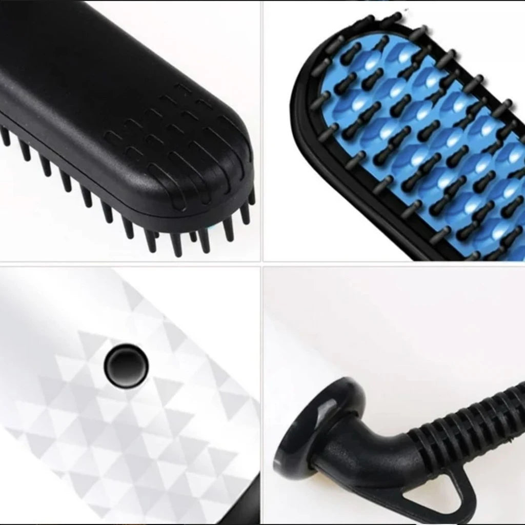 Men's Curling Kit with Rechargeable Electric Straightening Brush for Hair and Beard - Ideal for Barbers and Travel