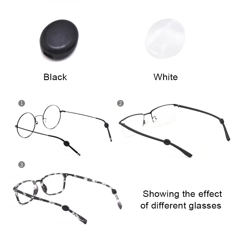 Invisible Silicone Ear Hooks for Glasses - Anti-Slip Temple Tips, Lightweight Non-Slip Grips