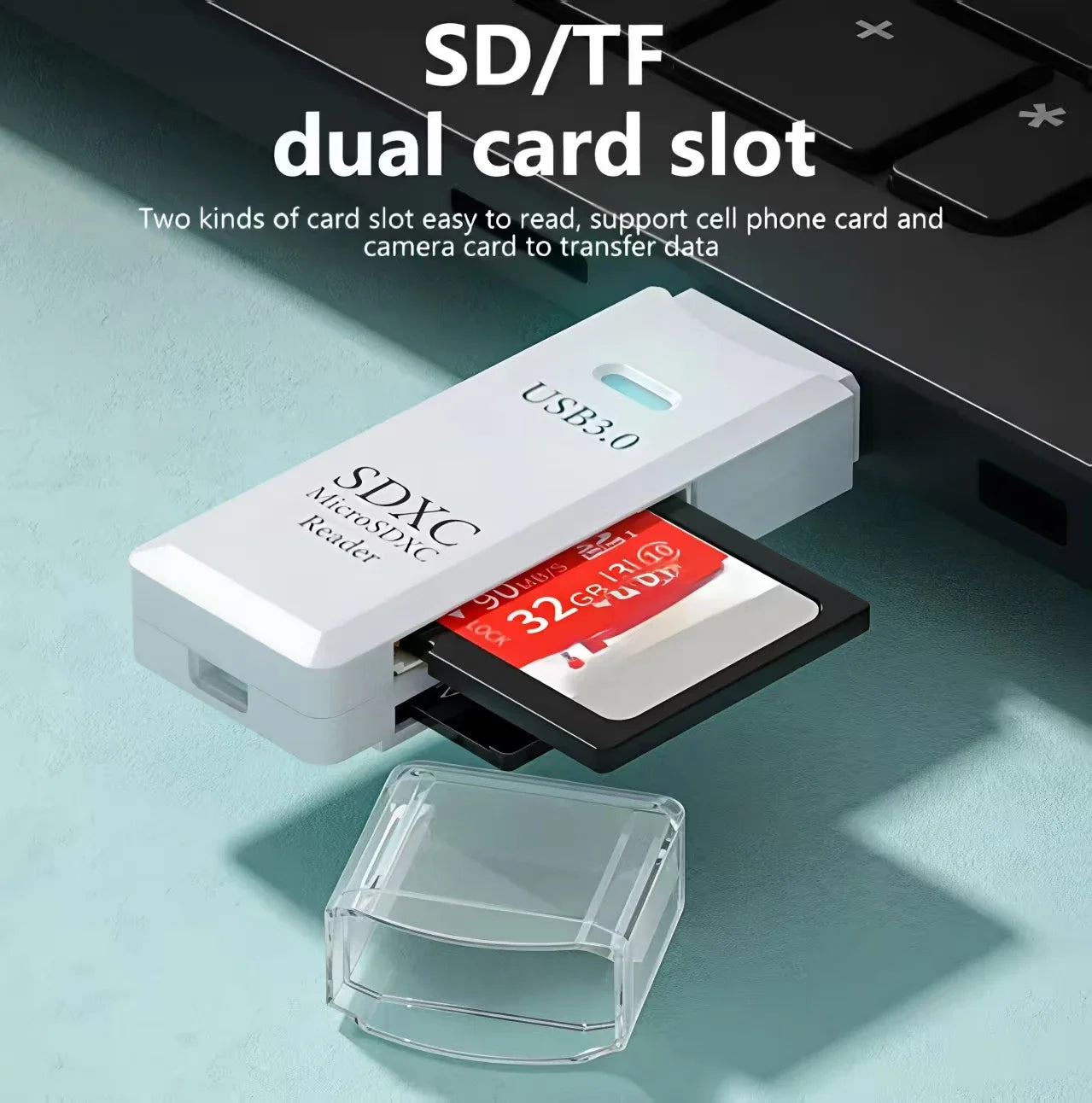 USB 3.0 2-in-1 Micro SD (TF) & SD Card Reader - High-Speed USB Adapter for PC Laptop