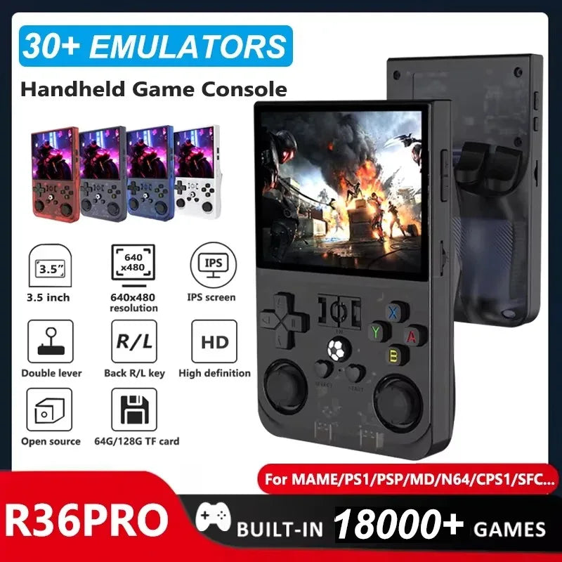 Retro Handheld Game Console 3.5-inch IPS Portable Pocket Video Player Dual Joysticks Open Linux 64GB/128GB