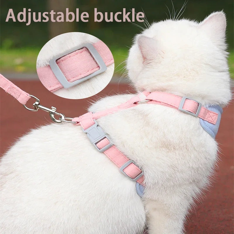 Breathable No-Pull Puppy Harness and Leash Set for Small & Medium Dogs and Cats, Ideal for French Bulldog Chihuahua Poodle