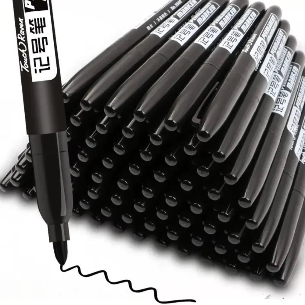 9-Pack Permanent Marker Pens, 1.5mm (0.06in) Fine Point Waterproof Ink — Black Blue Red