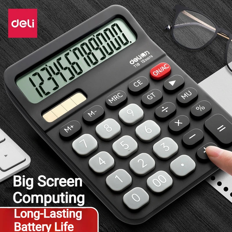 Mute Financial Accounting Calculator - 12-Digit Large Display Desktop Office Calculator