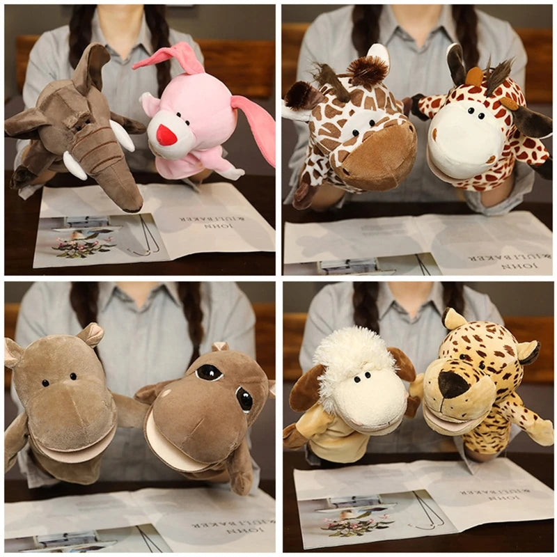 Cartoon Hand & Finger Plush Puppets — Soft Hand Puppet for Kids Party Favors & Family Fun