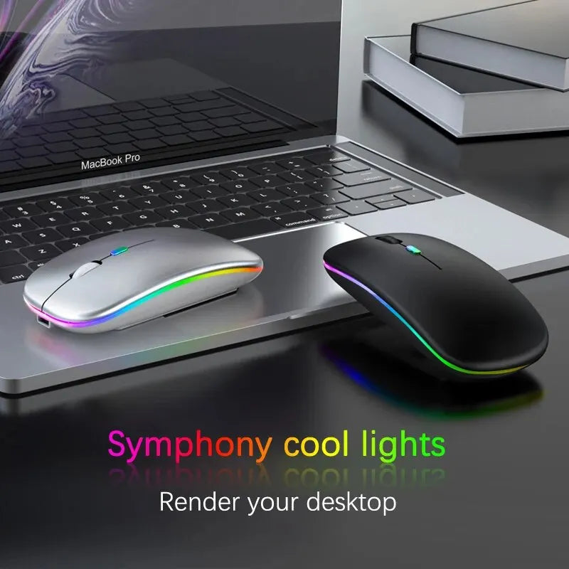 Wireless Bluetooth Gaming Mouse - RGB LED Backlit Rechargeable Ergonomic Mouse, Up to 3600 DPI for PC & Laptop
