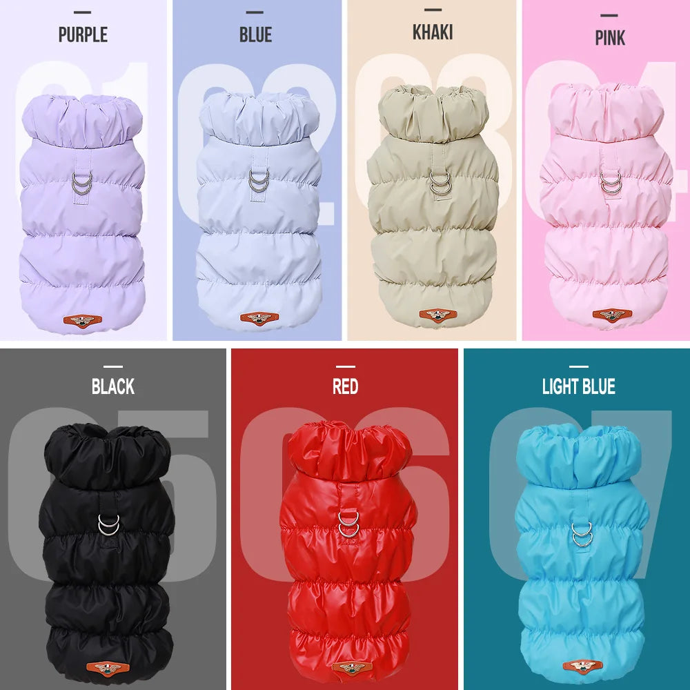 Padded Winter Pet Coat - Warm Windproof Jacket Vest for Small & Medium Dogs and Cats (S/M/L/XL)