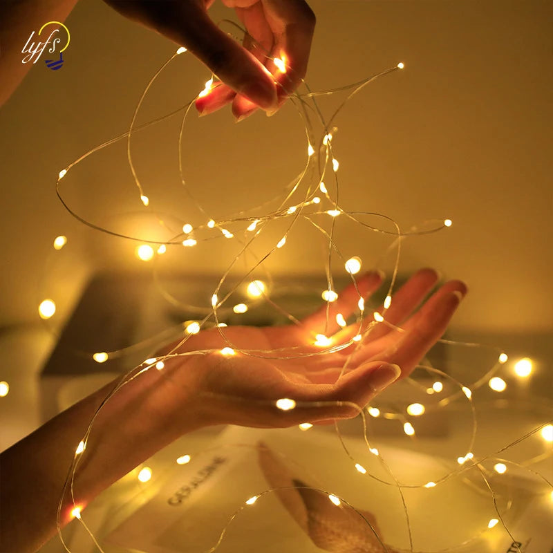 Button Battery Fairy String Lights - Warm White LED (1m/3.3ft, 2m/6.6ft, 3m/9.8ft; 10/20/30 LEDs) - 1/5/10 Pack - Indoor/Outdoor Decor for Bedroom, Garden, Christmas, Wedding