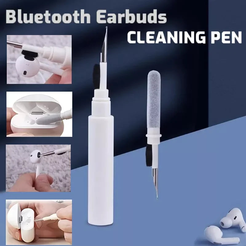 Wireless Earbud Cleaning Pen 3-in-1 – Metal Tip, Microfiber Brush & Flocking Sponge Cleaner for Earbuds, Cases & Charging Ports