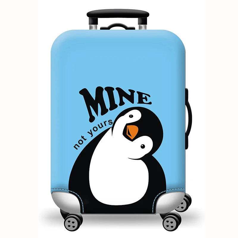 Elastic Stretch Printed Luggage Cover with Zipper & Buckle – Fits 18–32 Inch (46–81 cm) Suitcases – Durable Travel Trolley Protector