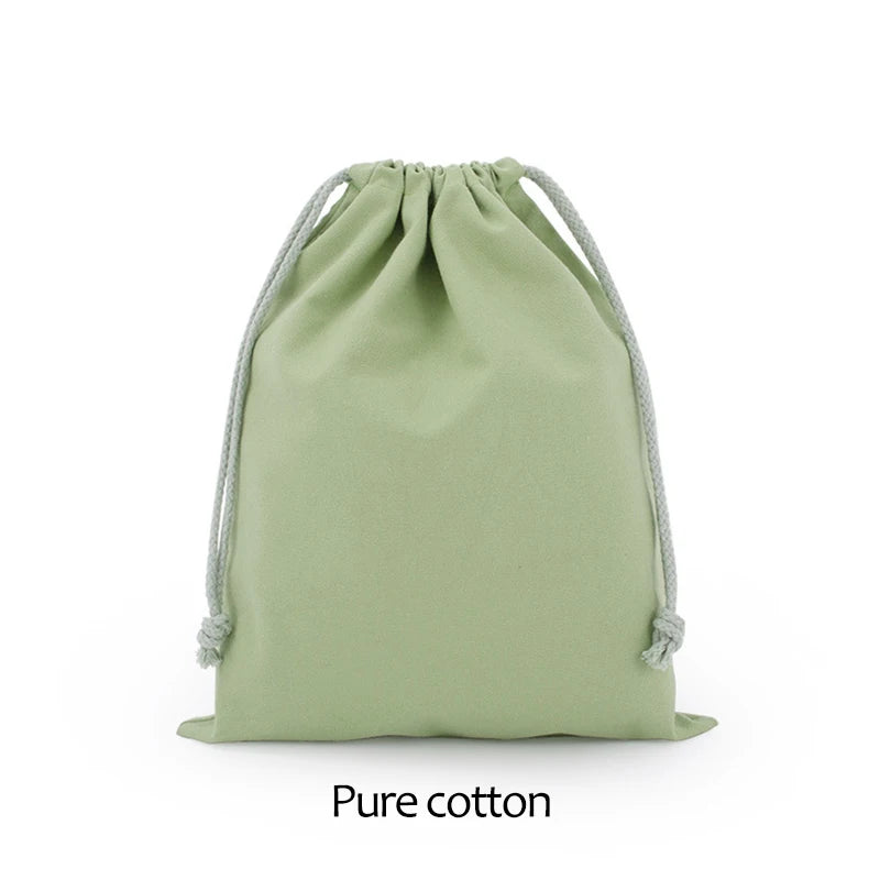 Cotton Drawstring Canvas Bags - White Reusable Gift & Storage Pouches for Candy, Jewelry, Travel and Home Organization