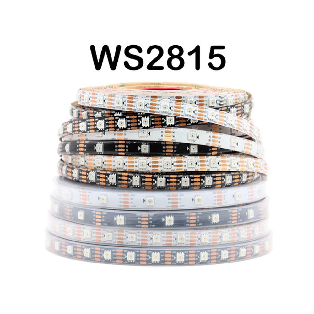 5050 RGBIC Individually Addressable LED Strip — 30/60/144 LEDs per Meter, DC 5V/12V, IP30/IP65/IP67 Waterproof Options