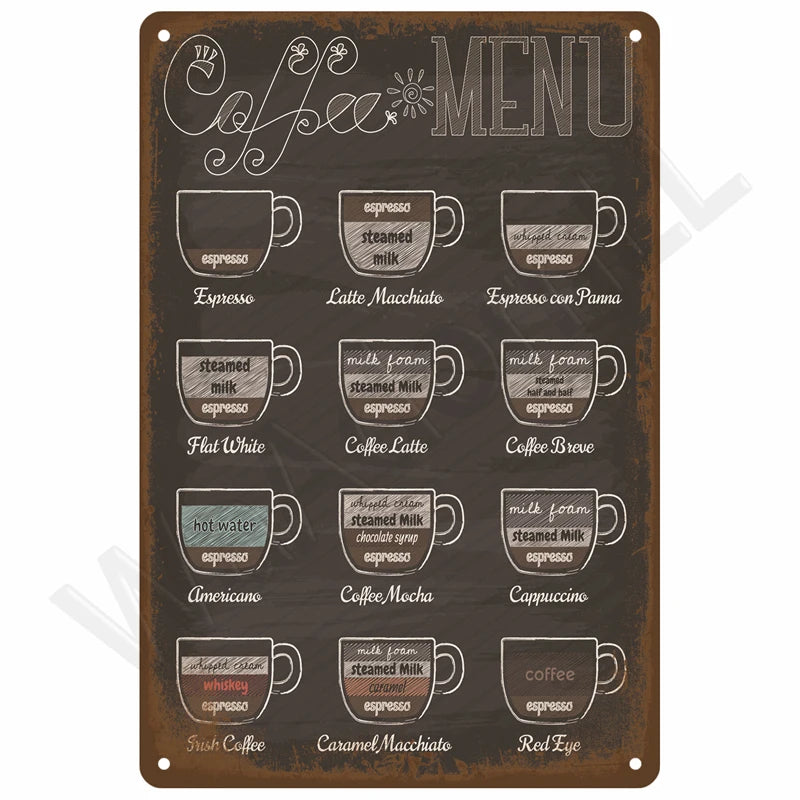 Retro Metal Wall Sign 20 x 30 cm (7.8 x 11.8 in) Vintage Tin Bedroom Wall Art