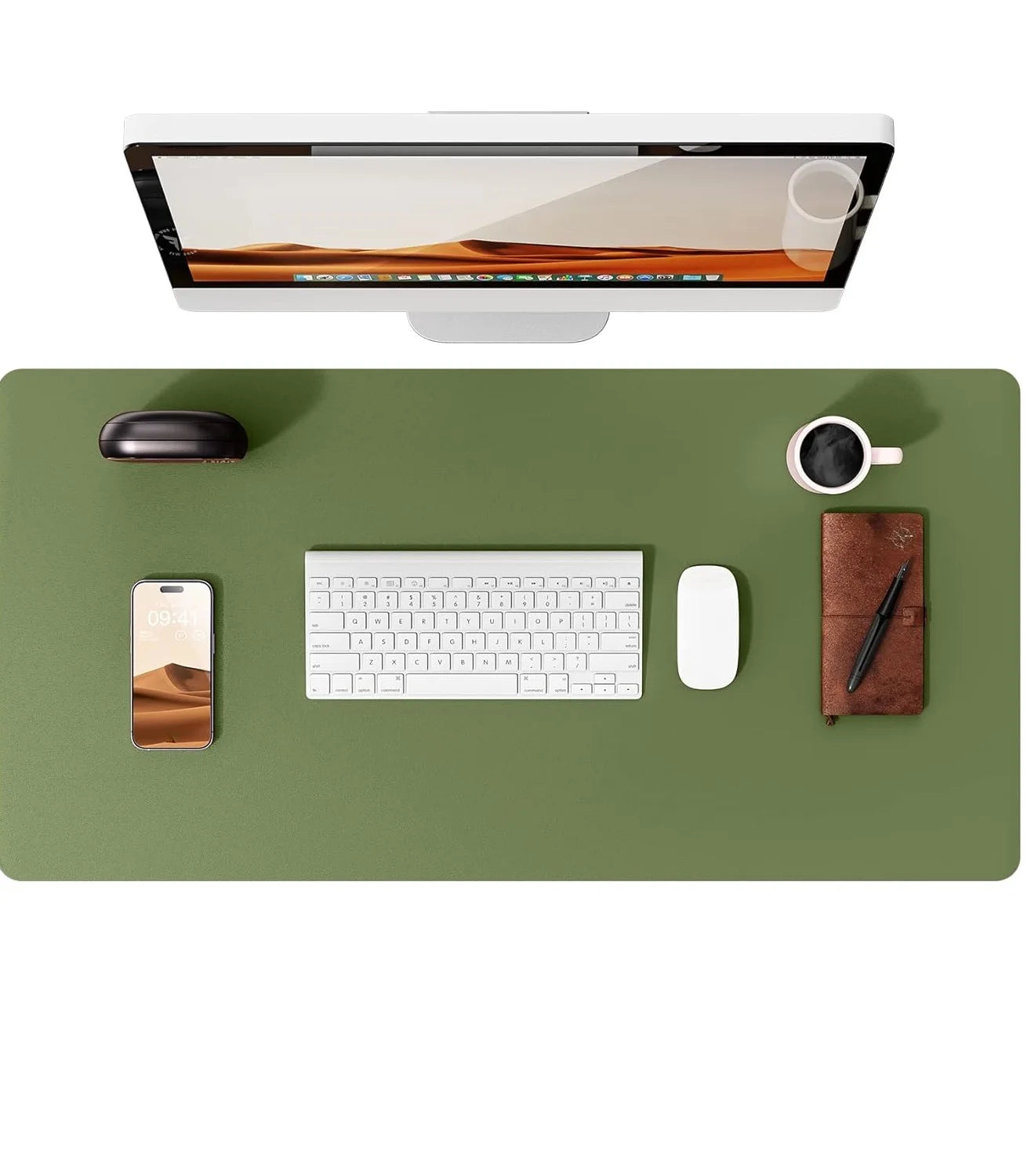 PU Leather Desk Mat – Large Waterproof Mouse Pad & Keyboard Mat, Desk Protector for Office