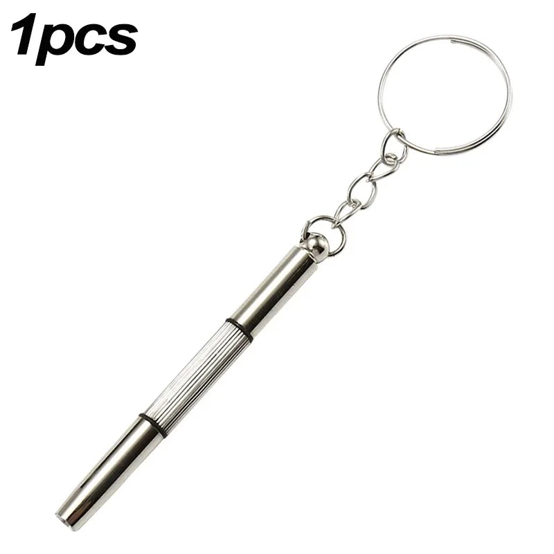 Portable Precision Eyeglass & Watch Screwdriver Kit with Keychain Mini Repair Tool