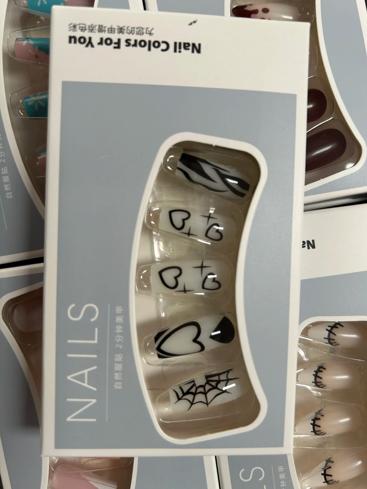 24-Piece Reusable Press-On Nails Set Short Medium Long French Almond Square Y2K Designs