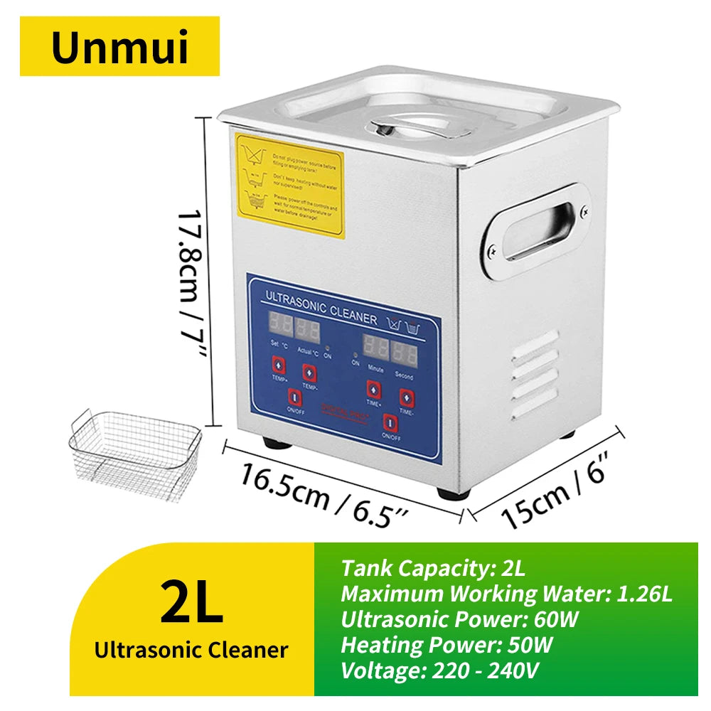 Heated Ultrasonic Cleaner 2L–30L (0.53–7.93 gal) Ultrasonic Cleaning Bath for Jewelry, Watches, Glasses & Tools