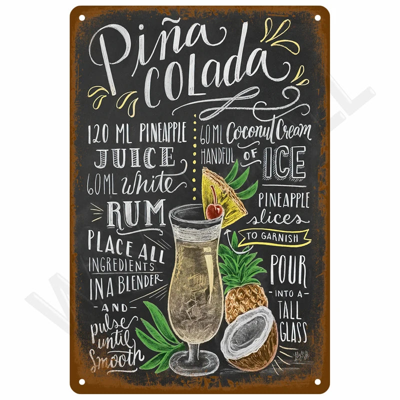 Retro Metal Wall Sign 20 x 30 cm (7.8 x 11.8 in) Vintage Tin Bedroom Wall Art