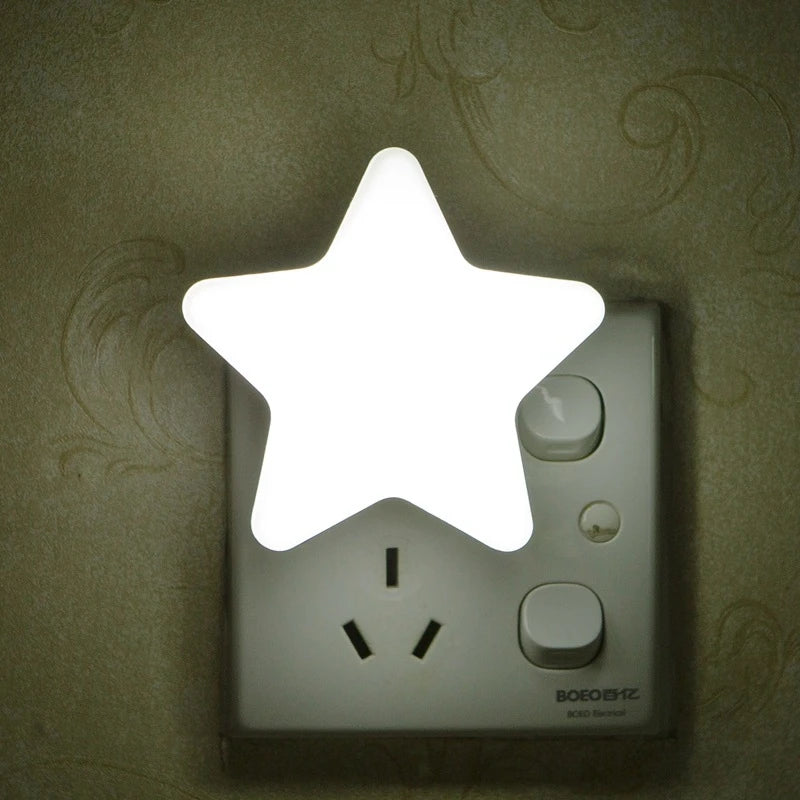 LED Star Night Light with EU/US Plug - Bedside Lamp for Bedroom, Nursery, Living Room & Corridor