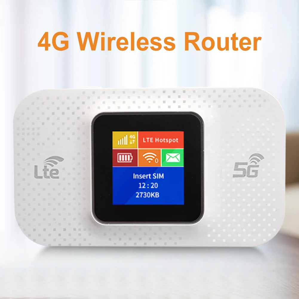 4G LTE Mobile WiFi Router 150Mbps Pocket Hotspot with SIM Slot 3650mAh Battery for Car & Travel