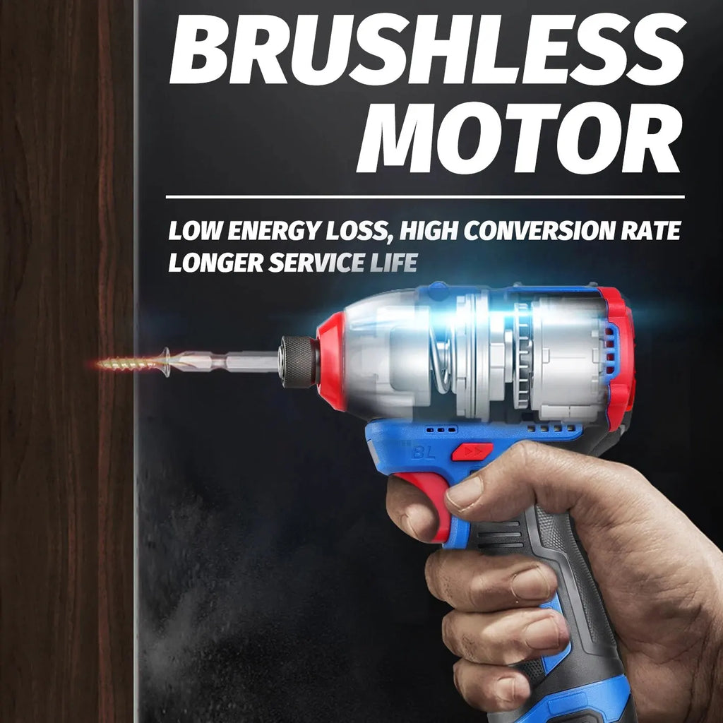 Brushless 16.8V Cordless Electric Screwdriver Drill — 160 N·m Torque Impact Multi-Function Power Tool