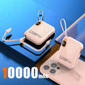 120W 50000mAh Portable Power Bank - Built-in Cables, LED Display & Flashlight, Two-Way Fast Charging for iPhone Samsung
