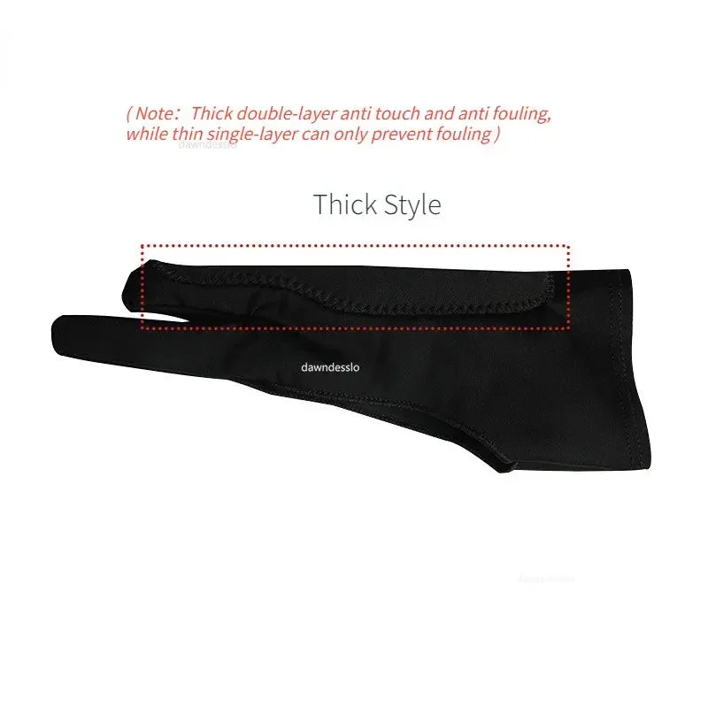 Two-Finger Anti-Touch Drawing Gloves for Tablets – Anti-Fouling Artist Screen Touch Gloves
