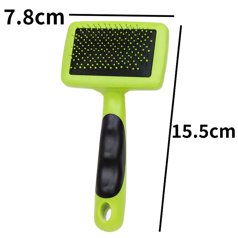 Stainless Steel Pet Grooming Brush for Dogs & Cats – Massage Hair Remover with Soft Handle