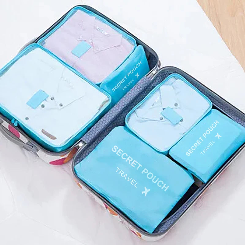 6-Piece Travel Packing Cubes Set – Waterproof Oxford Organizer for Women's Clothes & Underwear (Hand Washable)