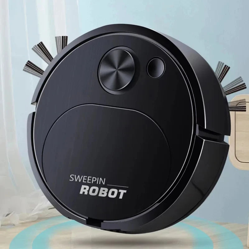 3-in-1 Mini Robot Vacuum Cleaner with Mopping & USB Charging 1500Pa Smart Wireless Floor Sweeper for Home & Office