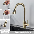 Chrome Deck-Mounted Pull-Out Kitchen Faucet - Single-Handle Single-Hole Mixer Tap with Ceramic Valve & Stream Sprayer