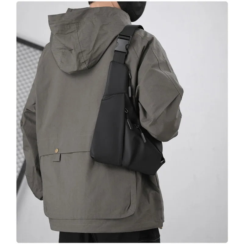 Men's Casual Crossbody Chest Bag - Multi-Color Sling Shoulder Bag for Commuting & Travel