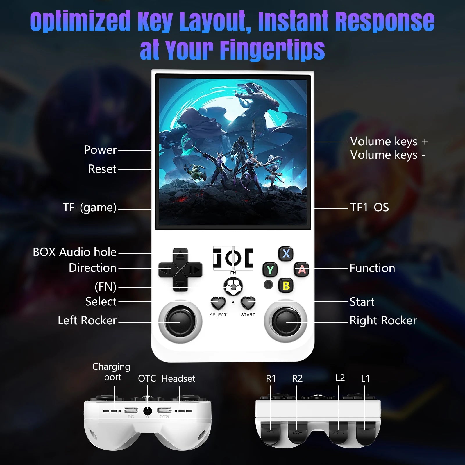 Retro Handheld Game Console 64/128GB, 18,000+ Classic Games, Portable Pocket 4.0" (10.2 cm) IPS Screen, 4000mAh Battery