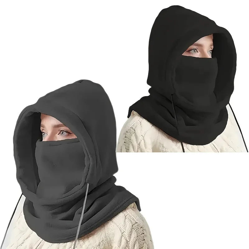Unisex Windproof Winter Balaclava with Drawstring - Motorcycle Riding Warm Face Mask