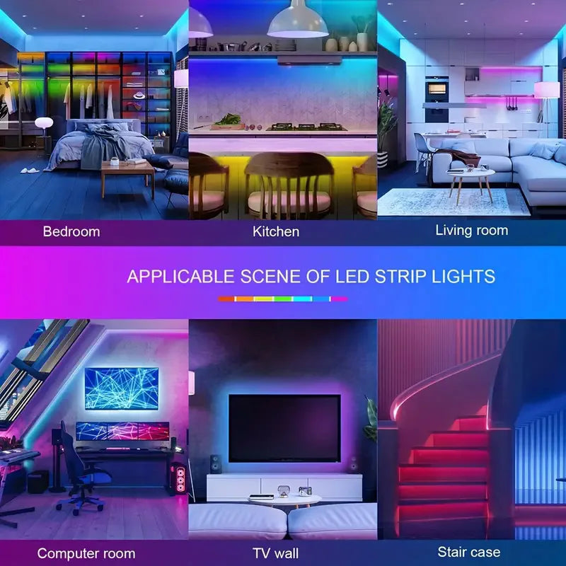 Bluetooth RGB LED Strip Lights SMD5050 USB 5V Smart LED Tape – App & Remote Control, Flexible TV Backlight & Room Decor (1–15 m / 3.3–49.2 ft)