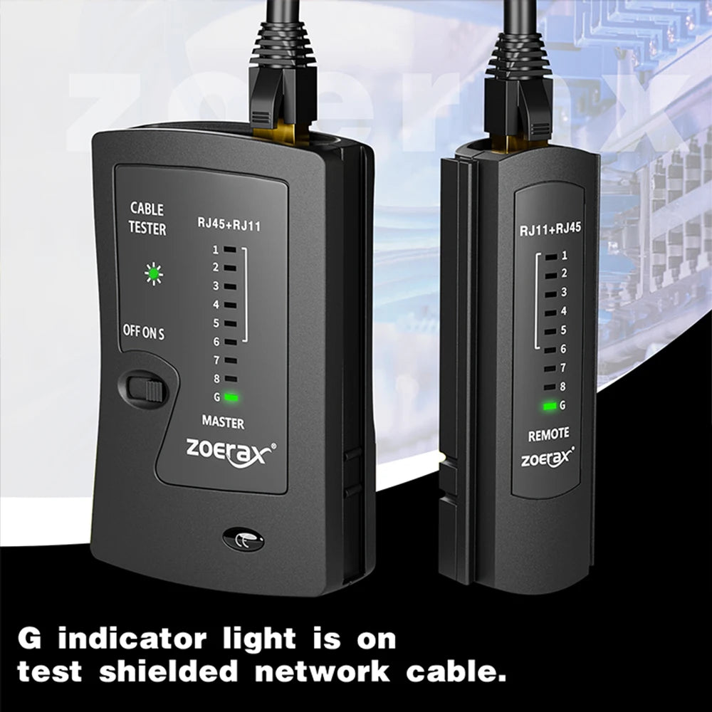 Ethernet Cable Tester for RJ45 & RJ11 — LAN Cat5/Cat5e/Cat6/Cat6a/Cat7 UTP Shielded