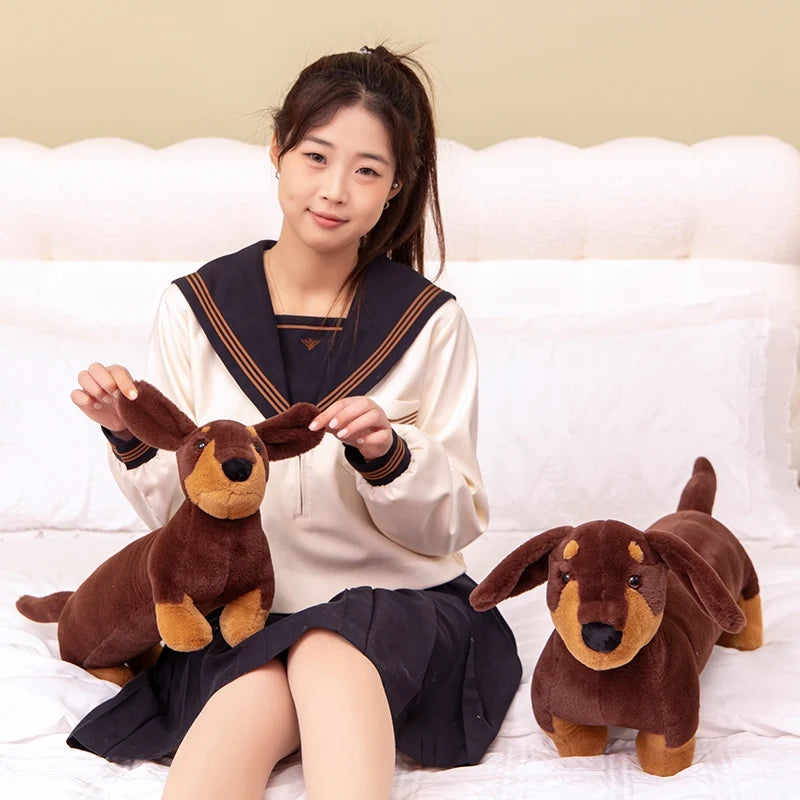 Dachshund Plush Body Pillow Long Brown Dog Hugging Pillow Stuffed Cartoon 60/80 cm (24/31.5 in) Home Decor