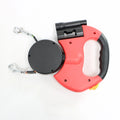 Retractable Dual Dog Leash with LED Flashlight - 10 ft (3.05 m) Extendable Two-Lead Leash